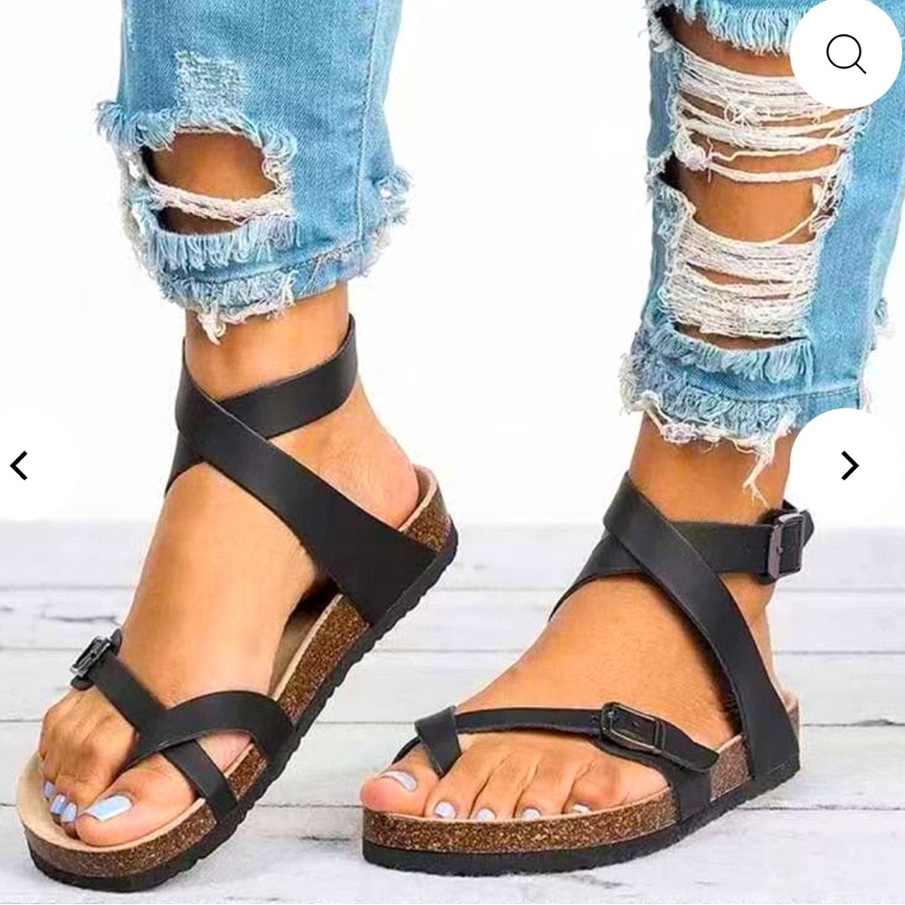 Birkenstock Yara Black Birko-Flor Sandal (Regular) eu 38 technically NEW
